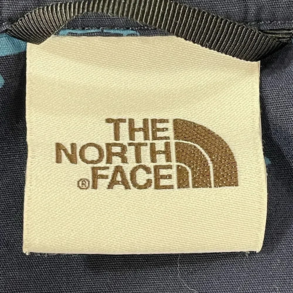 The‎ North Face Short Sleeve Button Up Shirt Men's M Camping Pattern Blue Cotton